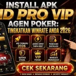 Chaindrivediff - Infografis langkah-langkah instalasi APK ID Pro VIP Agen Poker versi terbaru 2026 dengan latar belakang premium.